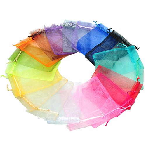Housweety Organza saeckchen Geschenk Beutelchen Hochzeit Beutel Samtbeutel,10cm x15cm, 100stk