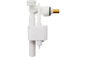 Mendorio Válvula Lateral de Entrada para Inodoro, Válvula Universal de Llenado Lateral G3/8, Flotador Ajustable, Conexión de Latón y Filtro Desmontable - Válvula Lateral de Entrada para WC.