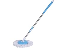 Spin Mop Extendable Handle Stainless Steel Rod .with Replacement Mop 1 Refill Spin Mop Rod with Adjustable Height That’s Make
