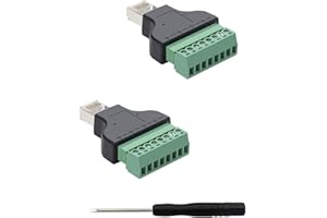 PENGLIN 2 unidades RJ45 macho a 8 pines de bloque de terminales de tornillo adaptador para Cat7 Cat6 Cat5 Ethernet Extender CCTV Digital Internet RJ45 8P8C macho a 8 pines Terminal Ethernet Conector