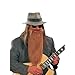 Produktbild Langer ZZ Top Bart Rocker Bärte braun Vollbart Biker Kunstbart Zi Zi Rockerbart Faschingsbart Kostüm Zubehör