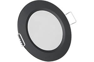 acegoo Faretti LED da Incasso DC 12V Lampada Soffitto Downlight Rotondo Plafoniera 3000K IP64 per Camper Barca Roulotte Furgone Cucina Bagno Cartongesso Mobile, Nero Bianco caldo