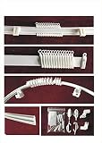 Set completo, que incluye 1 riel de 300 cm, 30 ganchos, 12 soportes de fijación para pared y techo, 6 guías laterales y tornillos estándares de regalo.