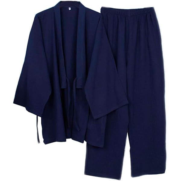 Kimono Giapponese Uomo In Cotone - Pigiama Zen Taglia XL, Comodo E Traspirante - Foto 2