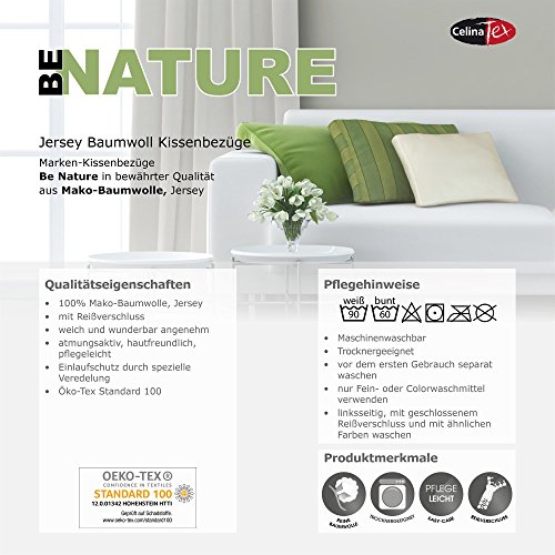 Seitenschläferkissen-Bezug 40×120 Doppelpack, Jersey-Baumwolle Kissenbezug für Stillkissen BeNature CelinaTex 5000948 silber-grau - 5
