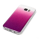 Hülle Samsung Galaxy S7 Edge,Galaxy S7 Edge Hülle,Galaxy S7 Edge Schutzhülle,Felfy Ultra Slim Ultradünn Case Soft Gel Weich Flexibel TPU Silikonhülle mit Bling Sternchen Gradient Farbe Design Protective Scratch Resistant Bumper Handytasche Case Back Cover für Samsung Galaxy S7 Edge [Lila Rote] + 1x Silver Stylus+ 1x Bling Dust Plug [Zufällige Farbe] - 4