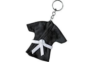 BAY® Mini Karate Anzug 12 cm Jacke Deko Anhänger Schlüsselanhänger weiß blau schwarz Karatejacke Karateanzug klein Geschenk Idee Judo Taekwondo Ju Jutsu Tae Kwon Do