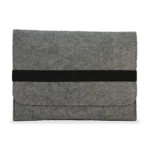 Tasche Hülle für Laptop Case Ultrabook Cover Notebook für Odys Vario Pro 12 Filz Sleeve Schutzhülle Bag aus strapazierfähigem Filz in Grau mit Innentaschen und sicheren Verschluss von NAUC, Farben:Hell Grau - 4