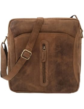 LEABAGS Stuttgart Umhängetasche aus echtem Büffel-Leder im Vintage Look