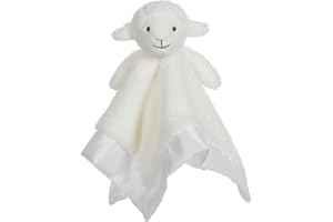 Apricot Lamb Stuffed Animals Soft Security Blanket White Lamb Infant Nursery Character Blanket Luxury Snuggler Plush Lovey for Newborn Baby Doll Blanket(White Lamb, 14 Inches)