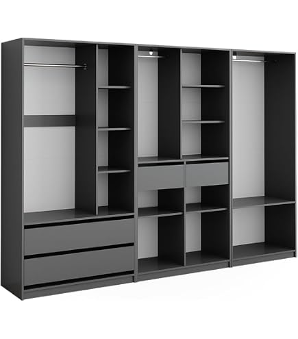 ABIKSMEBLE Promo 3 150 Armadio da Camera a Due Ante Scorrevoli - Armadio Moderno con Specchio, Barra e Ripiani - 150x200x62 cm (L x A x P) - Bianco Opaco + Sonoma
