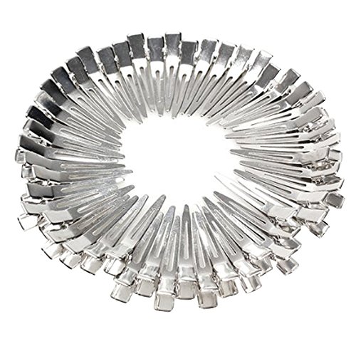 SODIAL(R) 50Pcs 45mm Hair Clips Girl Hair Bows Single Prong Alligator Clips Bobby Pin