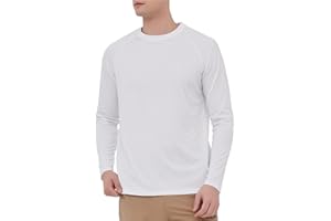 HYCOPROT Camiseta UV Hombre Camisa de Manga Larga UPF 50+ Protección Solar Camisetas Secado Rashguard Rápido Transpirable para Natación Pesca Verano