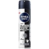 NIVEA MEN Erkek Sprey Deodorant Black&amp;White Invisible Original 150 ml,72 Saat Anti-Perspirant Terleme ve Ter Kokusuna Karşı K