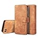 Produktbild Homikon Luxus PU Leder Hülle Retro Schutzhülle Brieftasche Handyhülle Kunstleder Slim TPU Ledertasche Standfunktion Book Case mit Kartenfächer Magnet Kompatibel mit iPhone 6 Plus/6S Plus - Brown