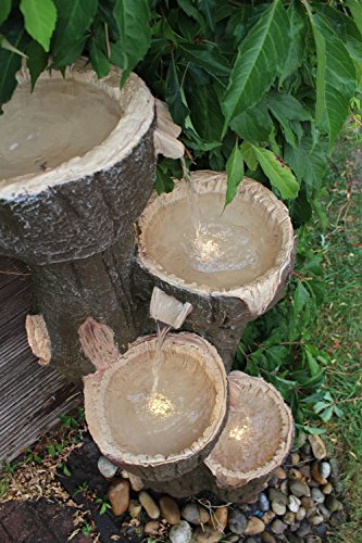 Gartenbrunnen „Baumstamm“ 120 cm mit LED Beleuchtung Springbrunnen Brunnen NEU - 2