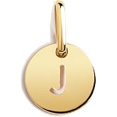 SINGULARU - Mini Medallion Letter - Initial Pendant in 925 Sterling Silver with 18K Gold Plated Finish - Pendant Letters A -