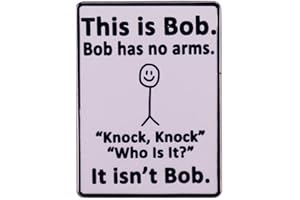 QUREZA This is Bob,Bob Has No Arms Enamel Pin Funny Graffiti Badge Brooches Lapel Pins Enamel Pins Gift Party Jewelry Decorate Accessories, Metal, no gemstone