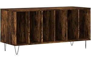 vidaXL Mueble Discos Madera contrachapada Roble Ahumado 100x38x48 cm