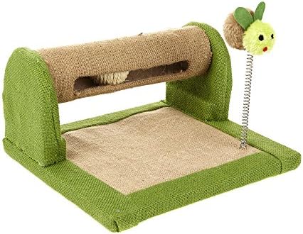 Caldex Earthy Pawz Jute Fabric Scratcher With Ball And Spring Toy (Assorted Colours) (One Size) (Assorted)