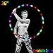 Produktbild LED Hula Hoop Reifen Fitness Erwachsene 1,3KG Tanz & Fitness Glow Light Up Hula Hoops, 24 Farbe Strobing Changing, 8 Abschnitt abnehmbares Design, Tragbare Hula Hoops 36"(Batterien Nicht enthalten)