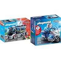 Playmobil 9360 - SEK-Truck mit Licht und Sound Spiel & 6876 - Motorradstreife mit LED-Blinklicht