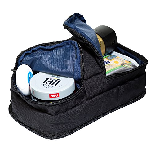 BlueMountaineer Kompakter Kulturbeutel | Kulturtasche, 25 cm, Schwarz - 4