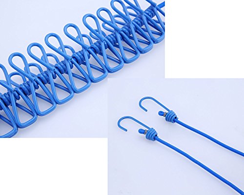 niceEshop(TM) Reise Wäscheleine mit 12 Beschichteten Klammern - 3