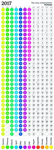 2017 Long Jumping Point White Poster Calendar - 36 x 98cm