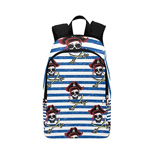 Preisvergleich Produktbild Piraten-Handzeichnung beiläufige Daypack-Reisetasche College School-Rucksack für Männer und Frauen