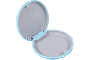 Annhua Retainer Case Slim Partial Denture Box with Magnetic Closure, Dental Retainer Box with Silicone Textured Liner, False Teeth Container for Household| Travel| Office - Blue