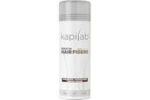 Kapilab Fibras Capilares - Disimula la falta de Cabello al Instante - Microfibras en Polvo de Queratina para Hombres y Mujeres - Tapa la Calvicie de forma Natural - 29gr - Castaño Oscuro
