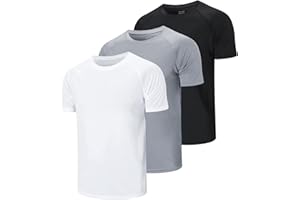 Cimic 3 o 5 Piezas Camiseta Deporte Hombre, Camisetas Manga Corta Hombre, Secado Rápido Respirable para Running Gimnasio