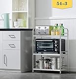 Maison.Simple.zgl Meuble Etagere en INOX, Cuisine Rangement, pour Micro Onde et Four, Longueur 54 cm, avec Crochet (Size : 54×36×80 cm)