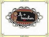  1 imán A+ maestro pizarra corazón azulejo rojo guinga negro blanco regalos personalizados para los niños agradecimiento maestro fiesta escuela año escolar feria