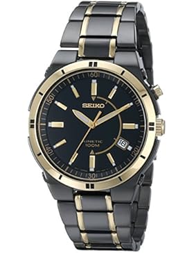 Seiko Men's SKA366 Kinetic Black Ion Watch
