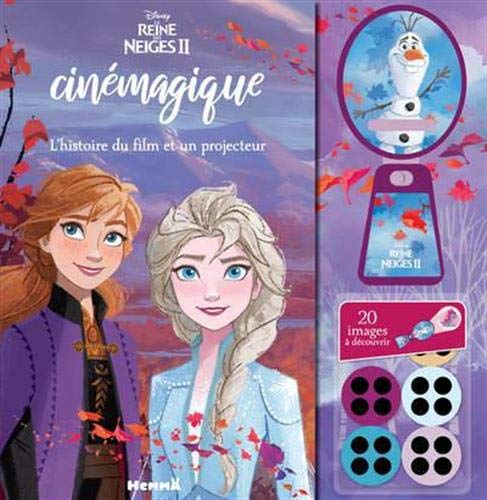 Mon livre cinémagique La Reine des neiges 2 : L'histoire du film et un projecteur