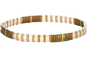 KELITCH Femmes Bracelet Charme en Perles Tila Bracelets Extensible Bracelets Tour D'amitié Bonbons Couleurs