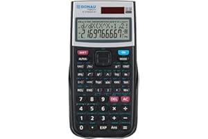 DONAU TECH kalkulator techniczny/kalkulator naukowy/solarny i bateria/401 funkcji/czarny/etui ochronne/kalkulator szkolny/pokrowiec przesuwny / 16,4 x 8,4 x 1,9 cm