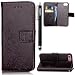 Produktbild HUDDU Schwarz Schutzhülle Handyhülle Four Leaf Clover Muster PU Leder Tasche Wallet Case Flip Hülle Kartenfach Magnetic Stand Cover für iPhone 7/8