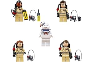 ZIEX 5PCS Marshmallow Ghost Small Pellet Block Toys,Playskool Heroes Stay Puft Marshmallow Man Action Figure,Ghostbusters Building Blocks Figurine,Creative Halloween Party Gift