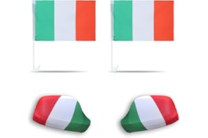‎SONIA ORIGINELLI Sonia Originelli Fanset Fanartikel Fahnen für das Auto Spiegelfahnen Fensterfahnen WM EM, Farbe: Italien