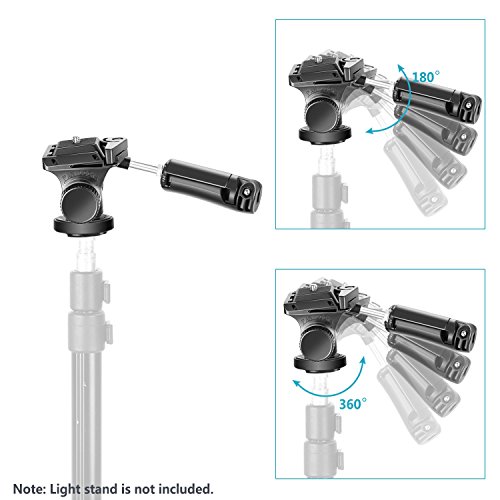 Neewer treppiede testa a sfera con 1/10,2Â cm piastra a innesto rapido con manico 2-in-1Â bar/telefono cellulare della clip per Canon Nikon Sony DSLR fotocamera digitale, videocamera, smartphone Samsung (nero)