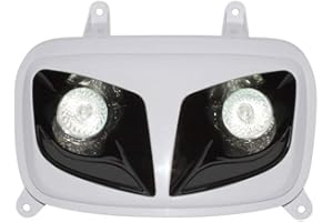 Motodak - Doppia ottica Replay rr8 per MBK 50 Booster 2004 + Yamaha 50 bws 2004 + bianco nero con 2 halogeni da 20 W.