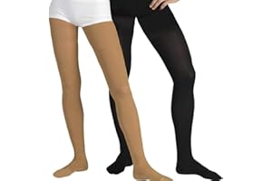 TONUS ELAST 23-32 mmHg Kompressionsstrumpfhose mit Fußspitze, Medizinische Klasse II, KKL 2 Stützstrumpfhose für Damen & Herren (L, 158-170 cm, Schwarz)
