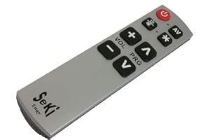 SeKi Easy srebrno-czarny uniwersalny pilot zdalnego sterowania z dużymi przyciskami – dla seniorów + dzieci