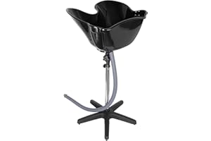 H-YEEU Lavacabezas Portátil Para Lavabo, Lavabos de Peluquería Profesional Regulable y Basculante, Equipo de Lavabo de Champú para Casa Peluquería Salón de Belleza Negro