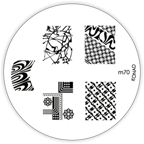 Stamping Starterset Basic – Konad Doppelstempel + Scrapper + Stampinglack weiss 11ml + Stamping-Lack schwarz 11ml + Stamping Schablone KONAD M57 + Stampingschablone KONAD M81 - 3