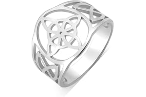 Dreamtimes Anello nodo delle streghe Anello amuleto celtico in acciaio inossidabile Anello nodo celtico geometrico Gioielli vintage Anello impilabile Gioielli irlandesi Regali per donne