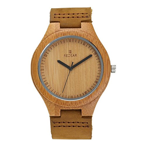 juhaich Holz Armbanduhr Bambus Holz Natur ECHT LEDER Gurt Holz Armbanduhr Japanisches Quarz-Uhrwerk für Damen & Herren juhaich Holz Armbanduhr Bambus Holz Natur ECHT LEDER Gurt Holz Armbanduhr Japanisches Quarz-Uhrwerk für Damen & Herren